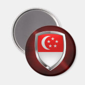 Singapore Metallic Emblem Magnet (Vorderseite/Rückseite)