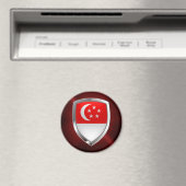 Singapore Metallic Emblem Magnet (In Situ (Geschirrspüler))