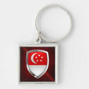 Singapore Metallic Emblem Schlüsselanhänger