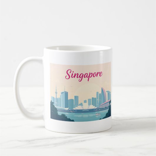 Singapore Pastel Travel Design Kaffeetasse (Links)