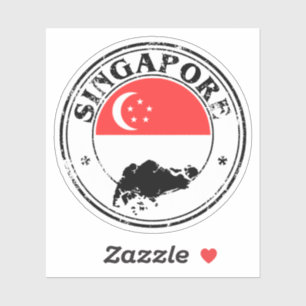 Singapore Siegel Sticker Round Flag für Laptop Boo