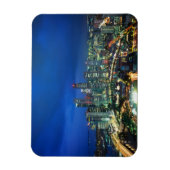 Singapore Skyline bei Nacht, Singapur Magnet (Vertikal)