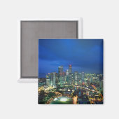 Singapore Skyline bei Nacht, Singapur Magnet (Vorderseite/Rückseite)
