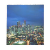 Singapore Skyline bei Nacht, Singapur Notizblock (Vorderseite)