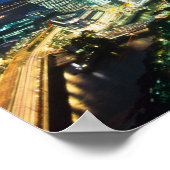 Singapore Skyline bei Nacht, Singapur Poster (Ecke)