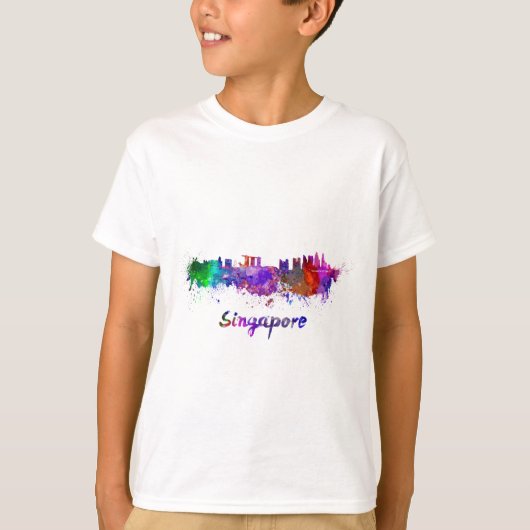 Singapore skyline im Watercolor T-Shirt (Vorderseite)
