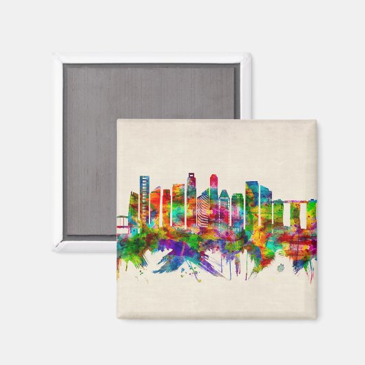 Singapore Skyline Magnet (Vorderseite/Rückseite)