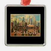 Singapore Skyline Ornament Aus Metall (Vorne)