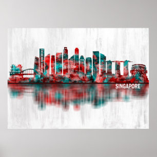 Singapore Skyline Poster