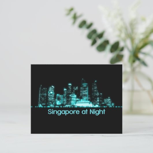 Singapore Skyline Postkarte (Stehend Vorderseite)
