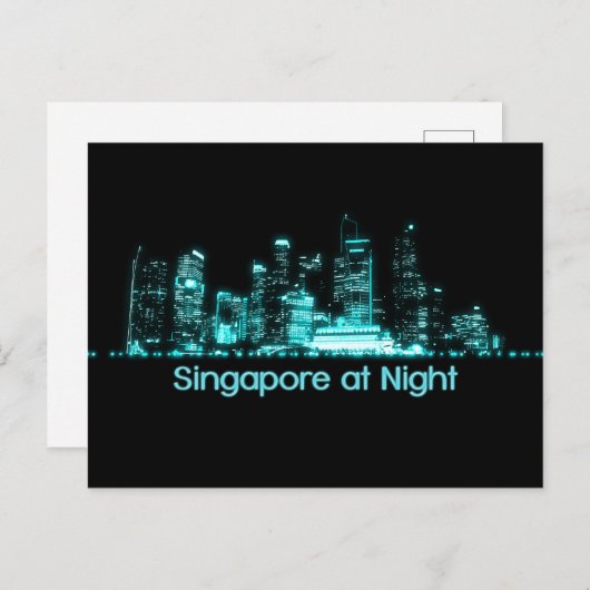 Singapore Skyline Postkarte (Vorne/Hinten)