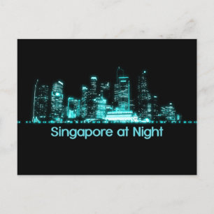 Singapore Skyline Postkarte