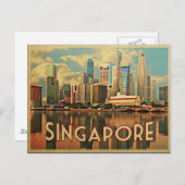 Singapore Skyline Postkarte (Vorne/Hinten)
