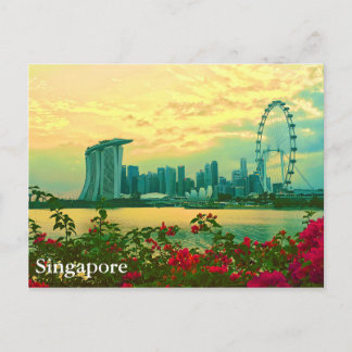 Singapore Skyline Postkarte