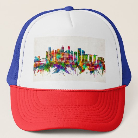 Singapore Skyline Truckerkappe (Vorderseite)
