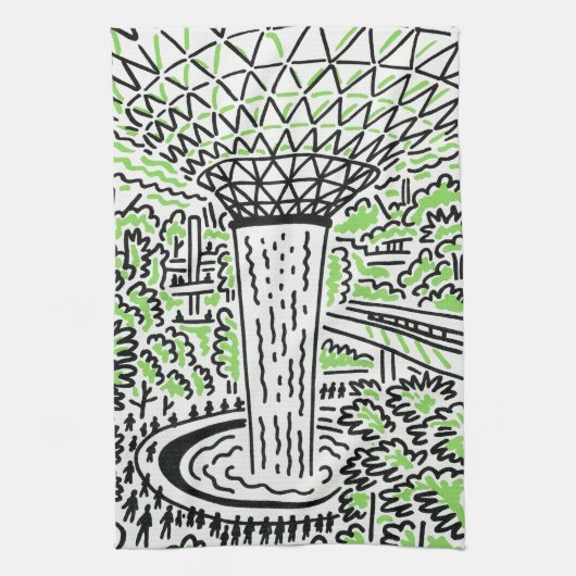 Singapore Souvenir Kitchen Towel Geschirrtuch (Vertikal)
