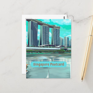 Singapore Travel Postcard, Singapore Skyline Postc Postkarte
