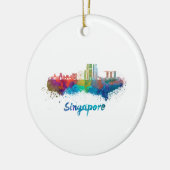 Singapore V2 skyline im Watercolor Keramikornament (Links)