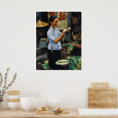 Singapore Vendor Weighing - Art Print Poster (Küche)