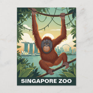 Singapore Zoo Travel Postkarte