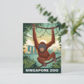 Singapore Zoo Travel Postkarte (Stehend Vorderseite)