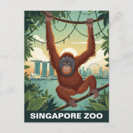 Singapore Zoo Travel Postkarte
