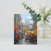 Singapur - Alt und Neu Postkarte (Stehend Vorderseite)