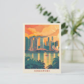 Singapur Art Elegante Postkarte (Stehend Vorderseite)