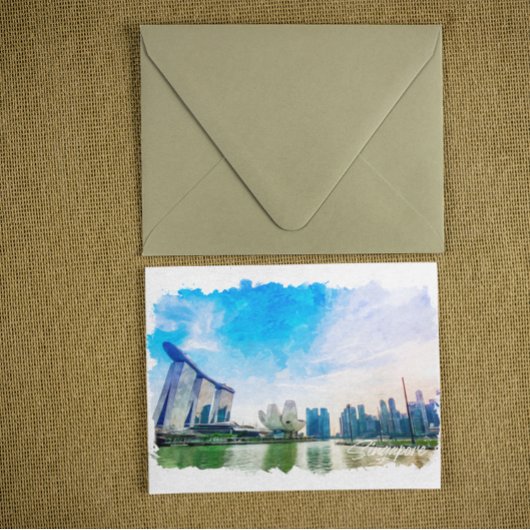 Singapur Asia Panorama View Postkarte