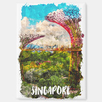 Singapur Asia Watercolor Travel