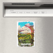 Singapur Asia Watercolor Travel Magnet (In Situ (Geschirrspüler))