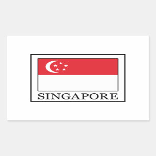 Singapur-Aufkleber Rechteckiger Aufkleber