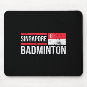 Singapur Badminton Flag Racket Sport Birdie Playe Mousepad