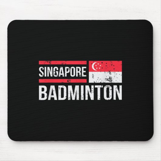 Singapur Badminton Flag Racket Sport Birdie Playe Mousepad (Vorne)