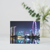 Singapur bei der Nachtpostkarte Postkarte (Stehend Vorderseite)