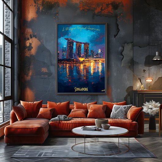 Singapur bei Dusk - Eine Atemberaubende Kunststadt Poster