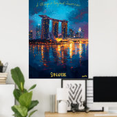 Singapur bei Dusk - Eine Atemberaubende Kunststadt Poster (Heimbüro)