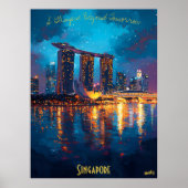 Singapur bei Dusk - Eine Atemberaubende Kunststadt Poster (Vorne)