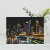 Singapur bei Nacht Karte (Stehend Vorderseite)