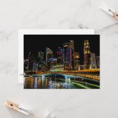 Singapur bei Nacht Karte (Vorderseite/Rückseite Beispiel)