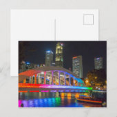 Singapur bei Nacht Postkarte (Vorne/Hinten)