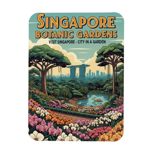 Singapur Botanic Gardens Travel Magnet (Vertikal)