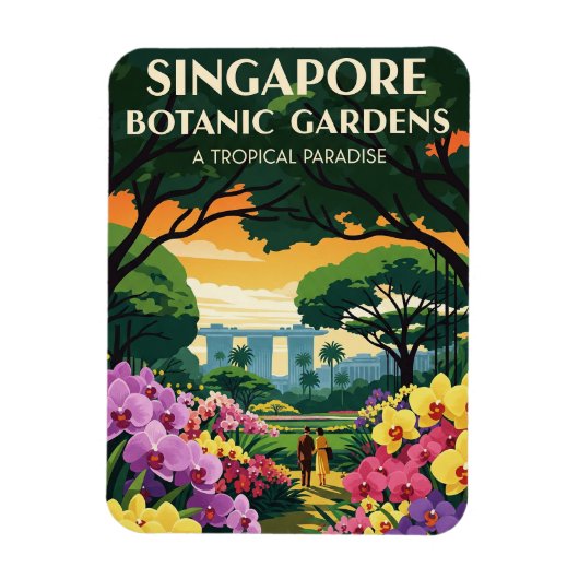 Singapur Botanic Gardens Travel Magnet (Vertikal)