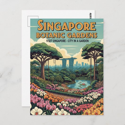 Singapur Botanic Gardens Travel Postkarte (Vorne/Hinten)