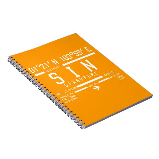 Singapur Changi Airport Letter Code Notizblock (Rechte Seite)