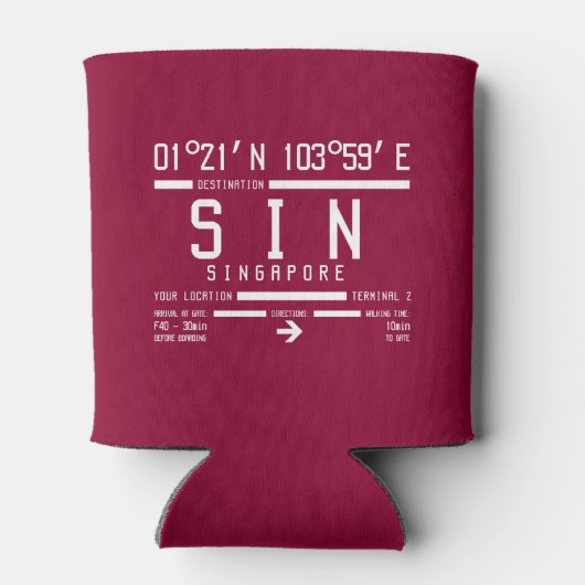 Singapur Changi International Airport Code Dosenkühler (Rückseite)