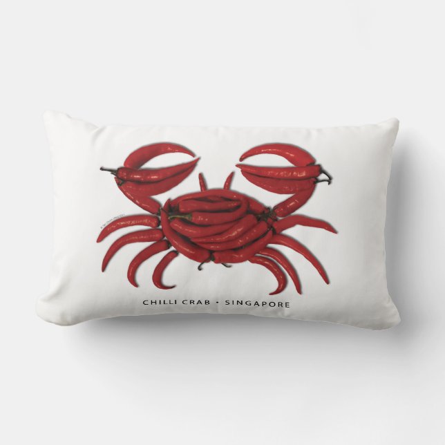 Singapur "Chili Crab" Lumbar Support Throw Kissen (Vorderseite)