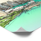 Singapur City Famous Travel Place Illustration Poster (Ecke)