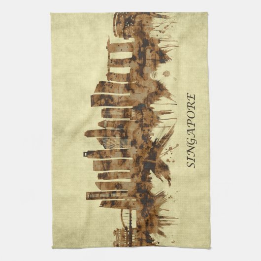 Singapur City Geschirrtuch (Vertikal)