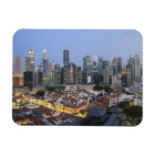 Singapur City Skyline Abend Magnet (Horizontal)